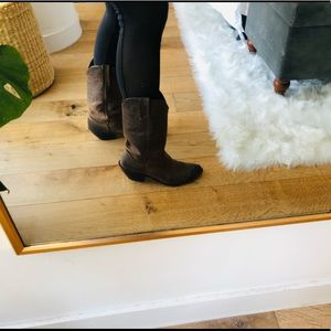 Leather cowgirl boots